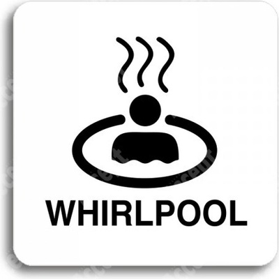 ACCEPT Piktogram whirlpool - bílá tabulka - černý tisk bez rámečku