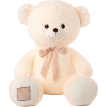 Амек Тойс Плюшена играчка Амек Тойс - Мече екрю с бежова панделка, 50 cm (73121)