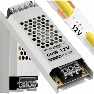 BERGE Super Slim LED modulární napájecí zdroj - 12V - 60W - 5A - IP20 PS-SS-12V-60W – Sleviste.cz