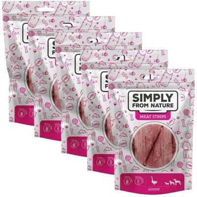SIMPLY FROM NATURE Meat Strips psie maškrty s husím mäsom 5 x 80 g