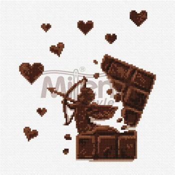 Milena Style Шоколаден Купидон - гоблен със схема