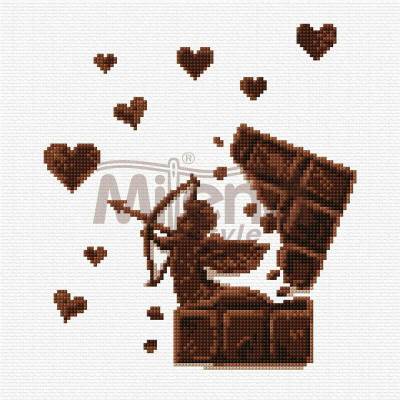 Milena Style Шоколаден Купидон - гоблен със схема