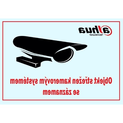 DAHUA TECHNOLOGY Dahua Bezpečnostní tabulka pro kamerové systémy, transparentní, zrcadlový tisk, 105x74mm, logo Dahua