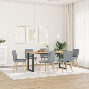 vidaXL Трапезни столове, 6 бр, светлосиви, плат (3315625)
