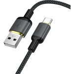 hoco. X128 USB кабел за данни - Type-C, 100 см, ЧЕРЕН (X128)