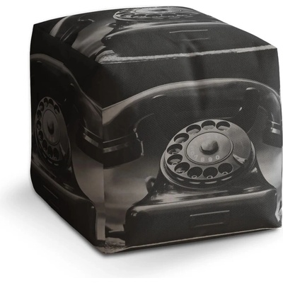 Sablio Taburet Kocka Starý telefon - 60x60x60 cm