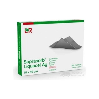 Suprasorb Liquacel Ag Krytie na rany s antimikrobiálnym striebrom, 10 x 10 cm 10 ks