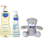 Mustela Промо комплект Mustela - Душ олио и крем за суха кожа + Мечето Мусти