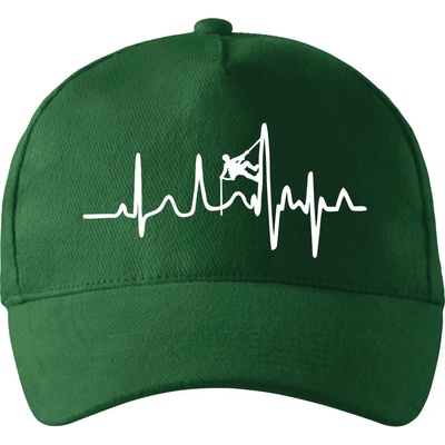 EKG horolezec so zahnutým šiltom a látkovou sponou Fľaškovozelená