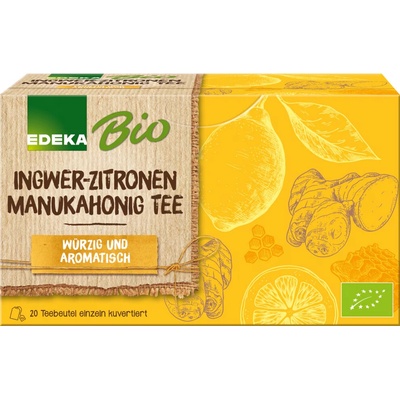 Edeka Bio zázvorovo citronový čaj s manukovým medem 20 sáčků 40 g