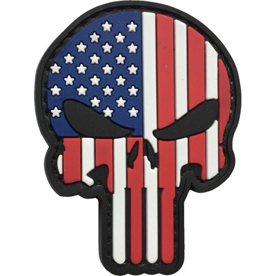 WARAGOD Nášivka 3D US Patriot Punisher 6x4.5cm