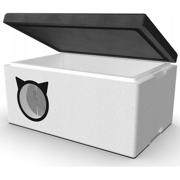 Chill Изолирана къща за котки Chill Basic с отварящ се покрив - черно и бяло (chill.budka.styr.v2)