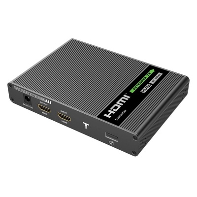 HDMI/USB KVM удължител, Techly, Cat6A/7, 70 м, черен (361629)