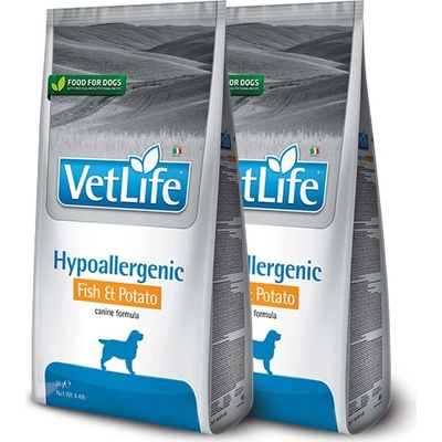 Vet Life Hypoallergenic Fish & Potato Canine 2 x 12 kg