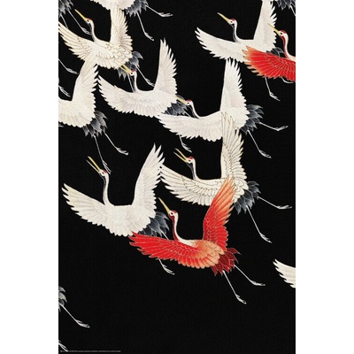 Plagát, Obraz - Furisode with a Myriad of Flying Cranes, 61 × 91.5 cm