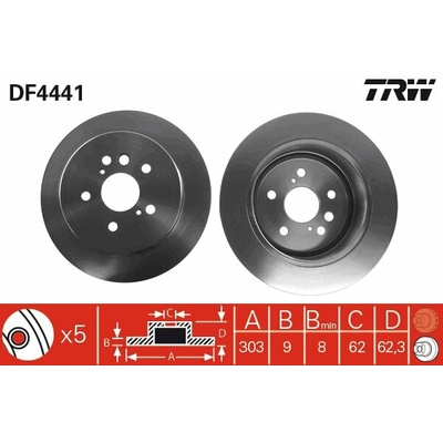TRW Brzdový kotúč DF4441 sada 2 ks