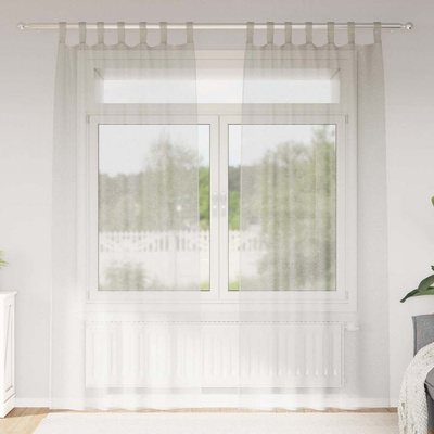 vidaXL Перде от воал С завеси 2 pcs Крем 245 x 140 см Полиестер (4108040)