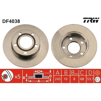 Brzdový kotúč TRW DF4038