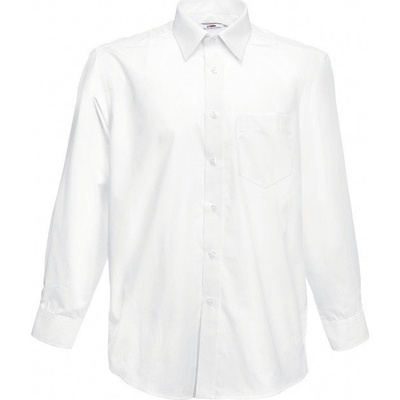 Fruit of the Loom pánská košile poplin dlouhý rukáv F602 bílá