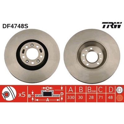 Brzdový kotouč TRW DF4748S
