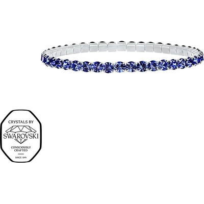 CRYSTalp Elastický tenisový náramek s modrými Swarovski krystaly Aura 22270.SAP.E