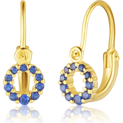 JVD Dětské stříbrné pozlacené náušnice se safírky SVLE3173XF6GM00