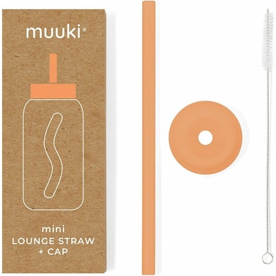 Muuki Tropical Papaya Silikónová slamka s čistiacou kefkou s viečkom