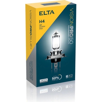elta H4 12V 60/55W Vision PRO +50% BOX 2ks (1557)