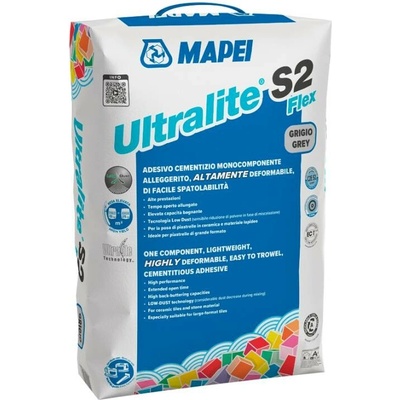 MAPEI Ultralite S2 Flex cementové lepidlo na dlažbu a obklady 15 kg Šedá