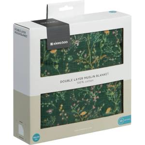 Kikkaboo Oдеяло от муселин двупластово 100х100 см Secret Garden Green (31103010102)