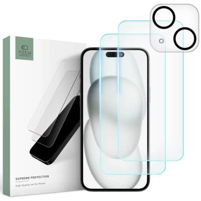 Tech-Protect SUPREME SET защитено стъкло iPhone 15 прозрачно (9319456604696)