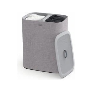 Joseph Joseph Tota - 90L Laundry Hamper with Lid, Separate Compartments with Removable Cotton Bags with Handles for Easy Carrying and Separation of Garments, Gray - 50003