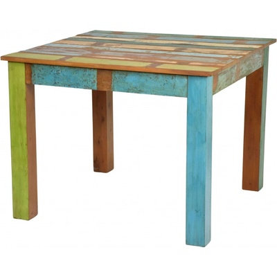 Sanu Babu Jídelní stůl "Goa" stylu teak recyklované dřevo 100x100x76cm