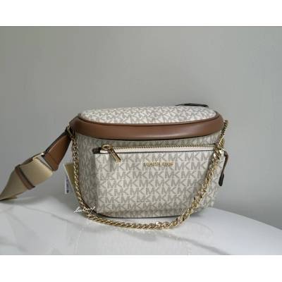 Michael Kors Slater medium chain sling pack dámská ledvinka & kabelka vanilla monogram