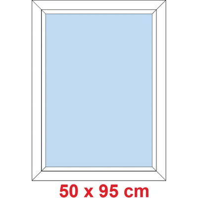 Soft Plastové okno 50x95 cm, FIX neotevíravé, Antracit struktura/bílá