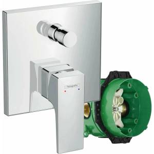 Hansgrohe Вграден смесител за вана и душ Hansgrohe Metropol хром + вградено тяло iBox (32545000 + 01800180)