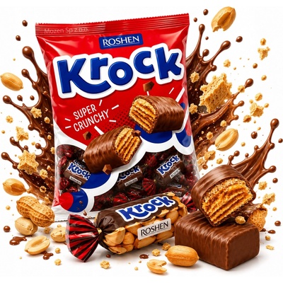 Roshen Krock Bonbóny se slaným karamelem a arašídy 1 kg