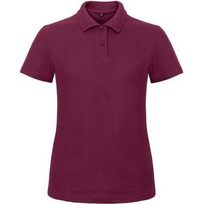 B&C ID.001 /women Dámske piqué polo červená wine