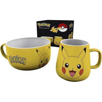 CurePink set Pokémon Pikachu misky hrnku BS0003 858 ml 385 ml