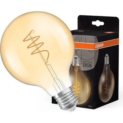 Osram zlatá LED žiarovka E27 3,4 W VINTAGE GLOBE, teplá biela 4058075836549
