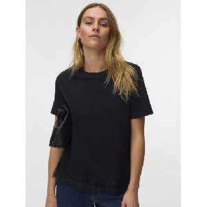 VERO MODA Черен топ VMSARA с дантела Vero Moda | Cheren | ЖЕНИ | S