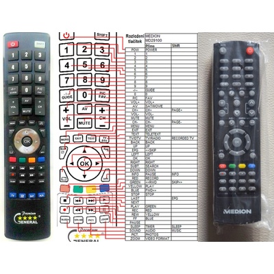 GENERAL MEDION MD29100 - съвместимо дистанционно управление на марката General (MD29100)