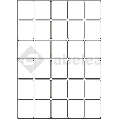 Labelea Samolepiace etikety 40x46 mm biele papierové, na hárku A4, pre laserovú a atramentovú tlač, Farba etikiet Biela, Počet hárkov v balení 100 EPY040046W030S