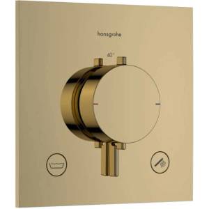 Hansgrohe Ecostat Comfort E - Термостатичен смесител за вграждане, за 2 уреда, с полиран златен вид 33716990 (33716990)