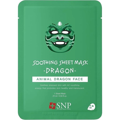 SNP Animal Dragon Soothing Mask, забавна хидратираща шийт-маска за лице (8809458845339)