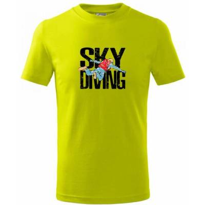 Skydiving nápis tričko detské Limetková
