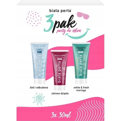 BIAŁA PERŁA SADA PAST BIELA A OBNOVA + MORINGA + ZDRAVÉ ĎASNÁ 3 x 30 ml