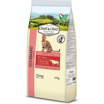 Chat&Chat Adult s hovädzím mäsom 14 kg