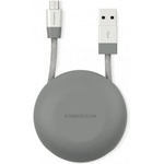 Vonmahlen Premium Cable USB-A to microUSB - USB-A към microUSB 2.0 плетен кабел за устройства с USB-C порт (100 см) (сребрист) (E070P0004)