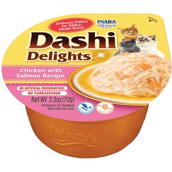 Inaba Foods Dashi Delights Chicken with Salmon - Купичка с късчета месо и японски бульон за котка с Пиле и Сьомга 70 гр